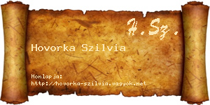 Hovorka Szilvia névjegykártya